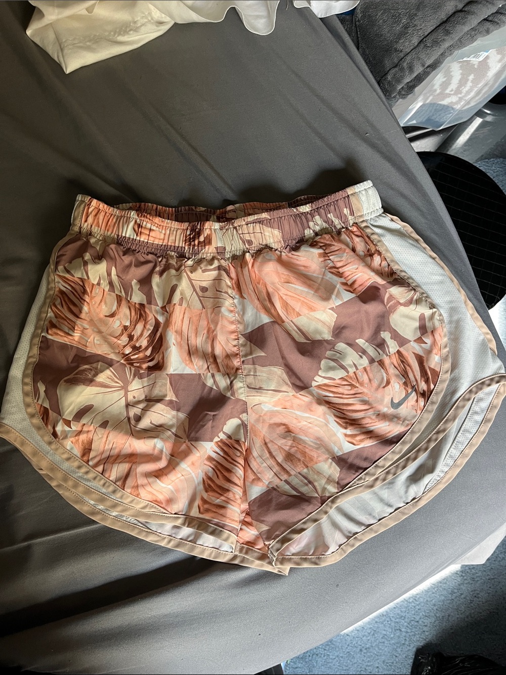 Nike Women’s Peach & Cream Tropical Print Athletic Shorts